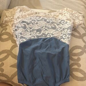 Elegant Lace and Satin Lucky Leo Leotard perfect condition barely worn